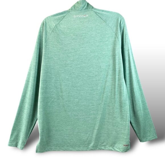 Spyder Active ProWeb Pullover Mens Sz M GRN 1/4 Zip LS 4Way Performance Stretch - Picture 7 of 12